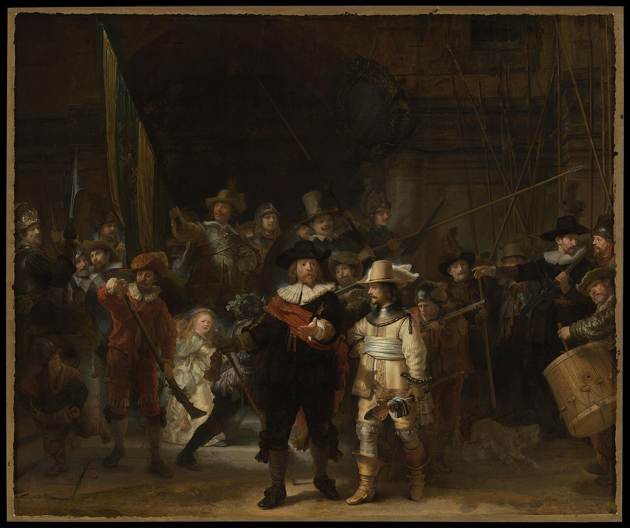 Detail of The Night Watch by Rembrandt van Rijn, 1642.